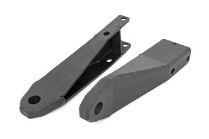 GMC Sierra 2500 HD Tow Hook Brackets - Front - Rough Country - Tow Hook to Shackle Conversion Kit - Black - '20-'25